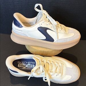 Skechers Hotshot HI-Lifted Luxe Leather Slip-Ins Shoes with Suede Accents